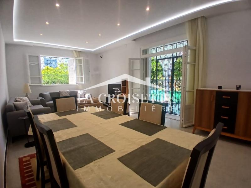 Rez-de-chaussée de villa meublé S+3 avec jardin